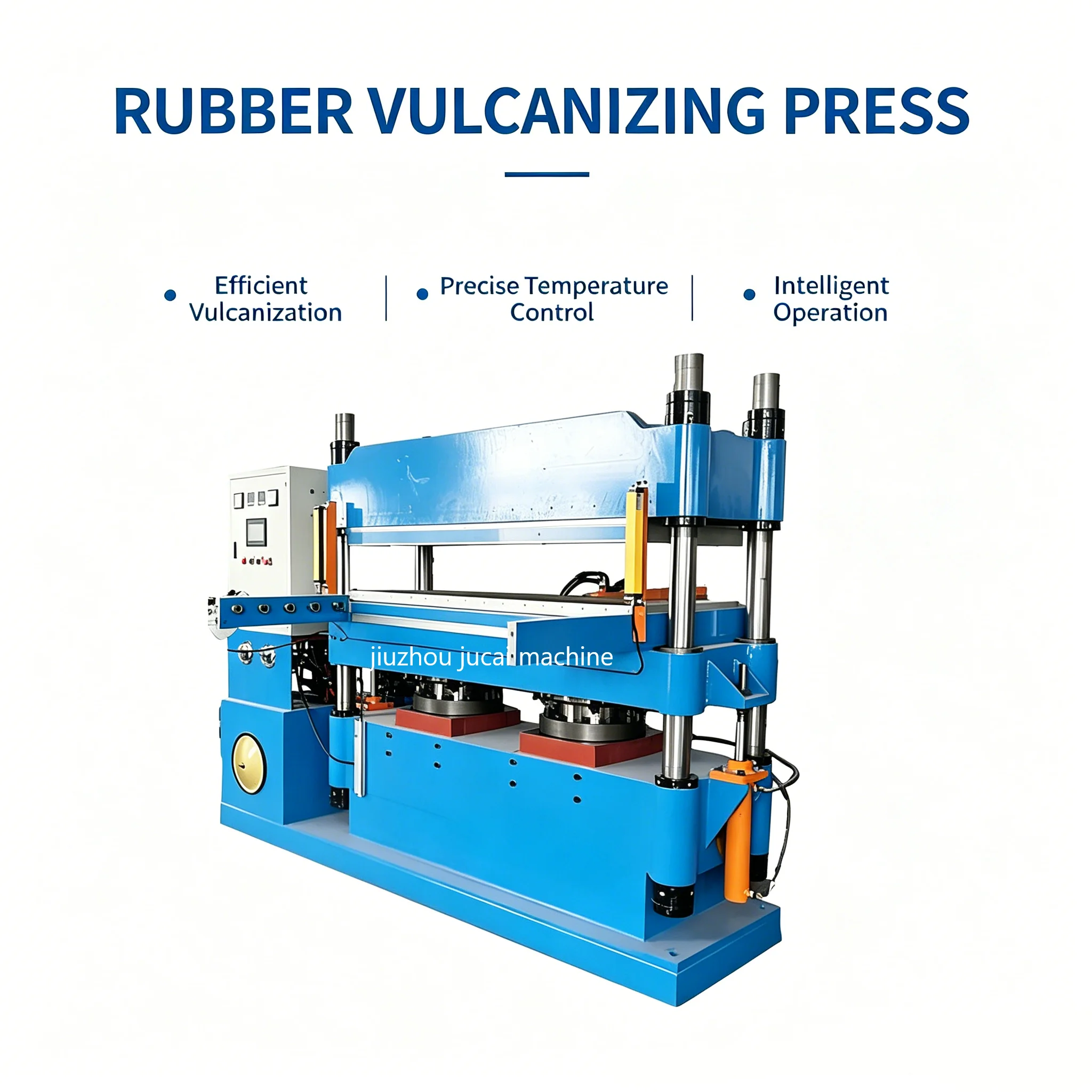 Jucai Hydraulic Plate Vulcanizing Press PLC Controlled Automatic Rubber Heat Press Machine Rubber Vulcanization Molding Press