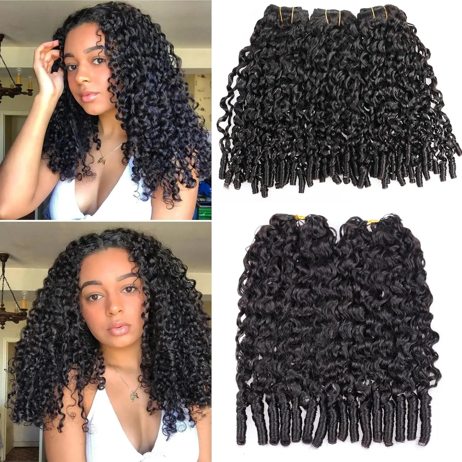 

12A Burmese Curly Hair Bundles Burmese Virgin Raw Human Hair Bundles Unprocessed Weaving Water Wave Curly Hair Extensions 32In