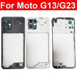 Middle Frame Cover For Motorola MOTO G13 G23 Middle Frame Bezel with Lens Frame Replacement Repair Parts