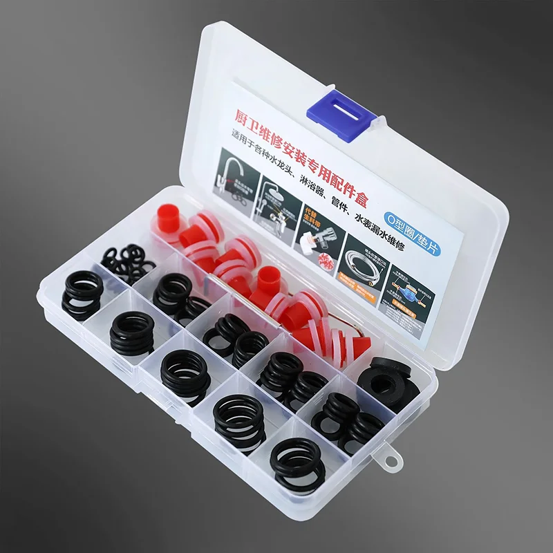 100Pcs Rubber Faucet Washer Kitchen Bathroom Faucet Water Seal Ring Leak-Proof Gasket Kit for Plumbing Plug Sealing Connections