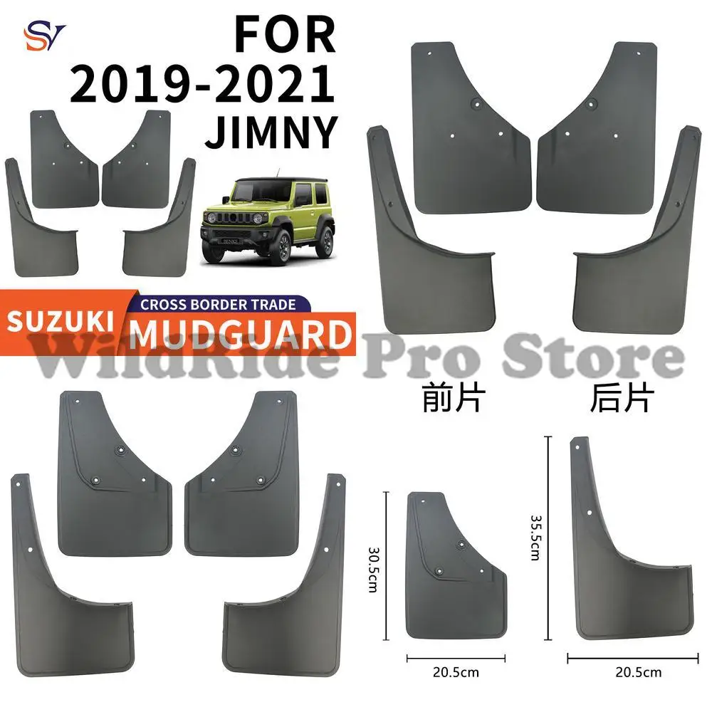 

Front & Rear Mud Flaps for 2019-2023 Suzuki Jimny Tire Protection - PP Soft Rubber Fender Guards Easy Installation