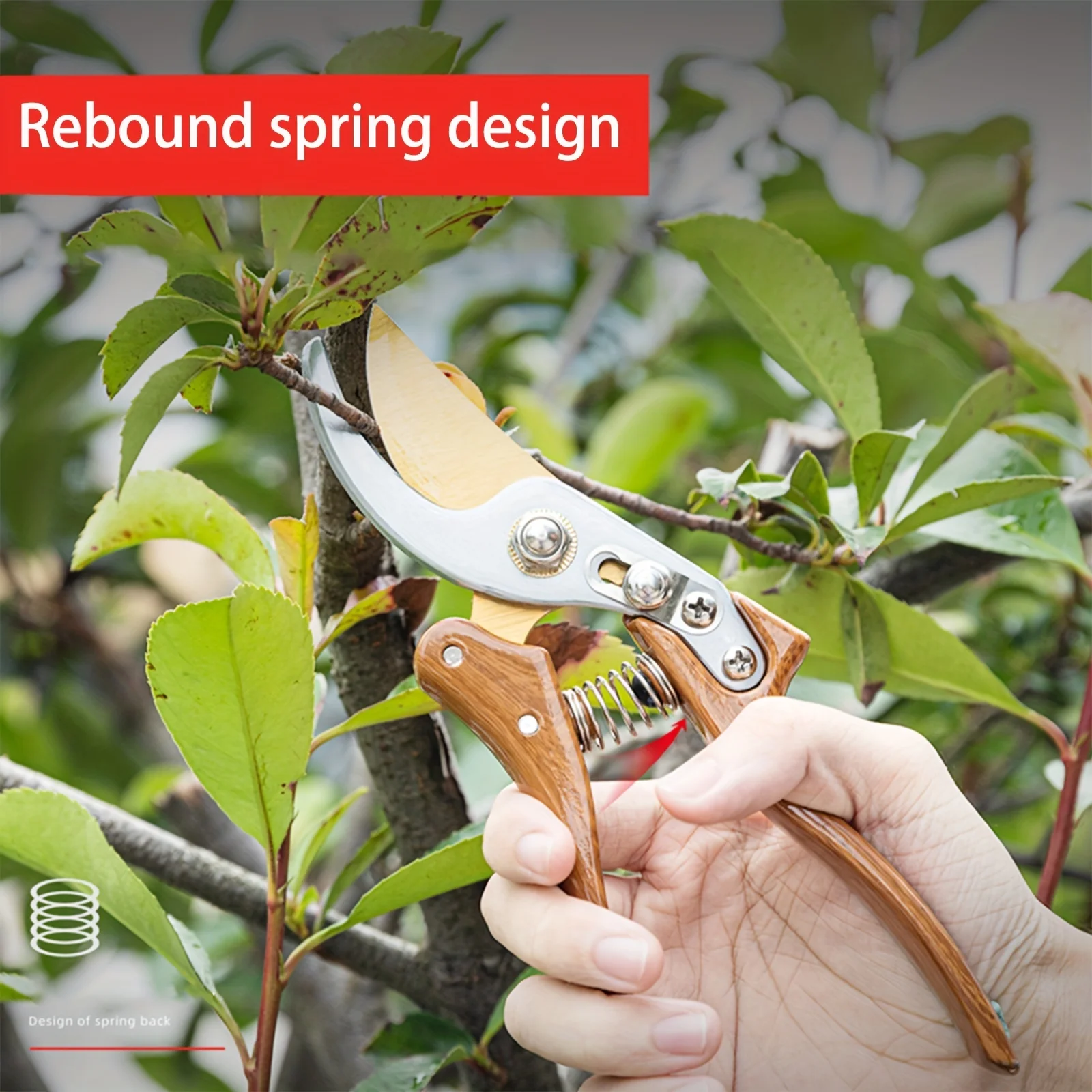 Deli gunting pemangkas taman 8.5 inci, gunting penghemat tenaga kerja untuk alat berkebun gunting pemangkas tanaman taman alat Bonsai