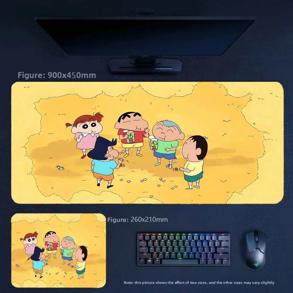 New Animation Crayon Shin-chan and His Friends Leather Non-slip Mouse Pad Simple and Cute Anime Children's Tablecloth Mouse Pad