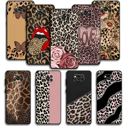 Case For Xiaomi POCO X3 NFC X4Pro M3 C40 for Mi 12 11 10 10T 8 Note10 Lite 11Ultra 11T Pro F1 Leopard Pattern Pink Rose Love