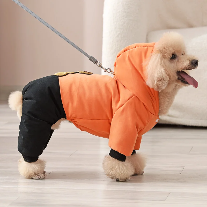 

Dog Four-legged Clothes Thickened Teddy Down Jacket Pomeranian Small and Medium-sized Dogs Autumn and Winter Warm