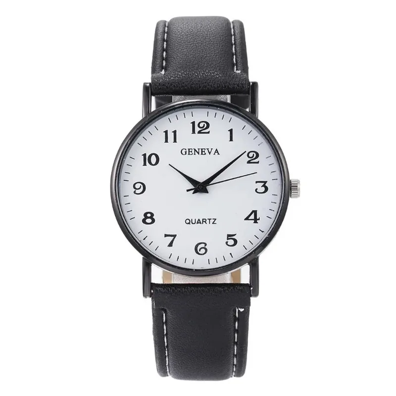 Reloj de cuarzo con correa de cuero para mujer, pulsera informal, reloj femenino