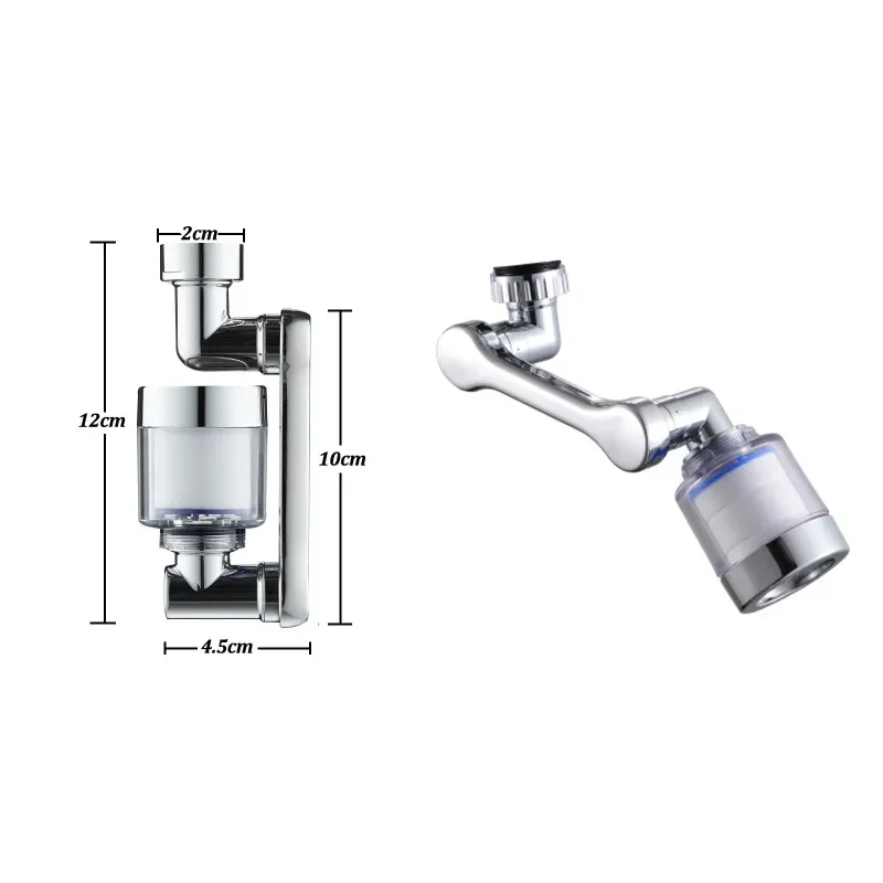 Universal 1080° Rotation Faucet Extender Aerator Filteration Water Tap Splash Filter Bubbler Nozzle Kitchen Faucets Extension