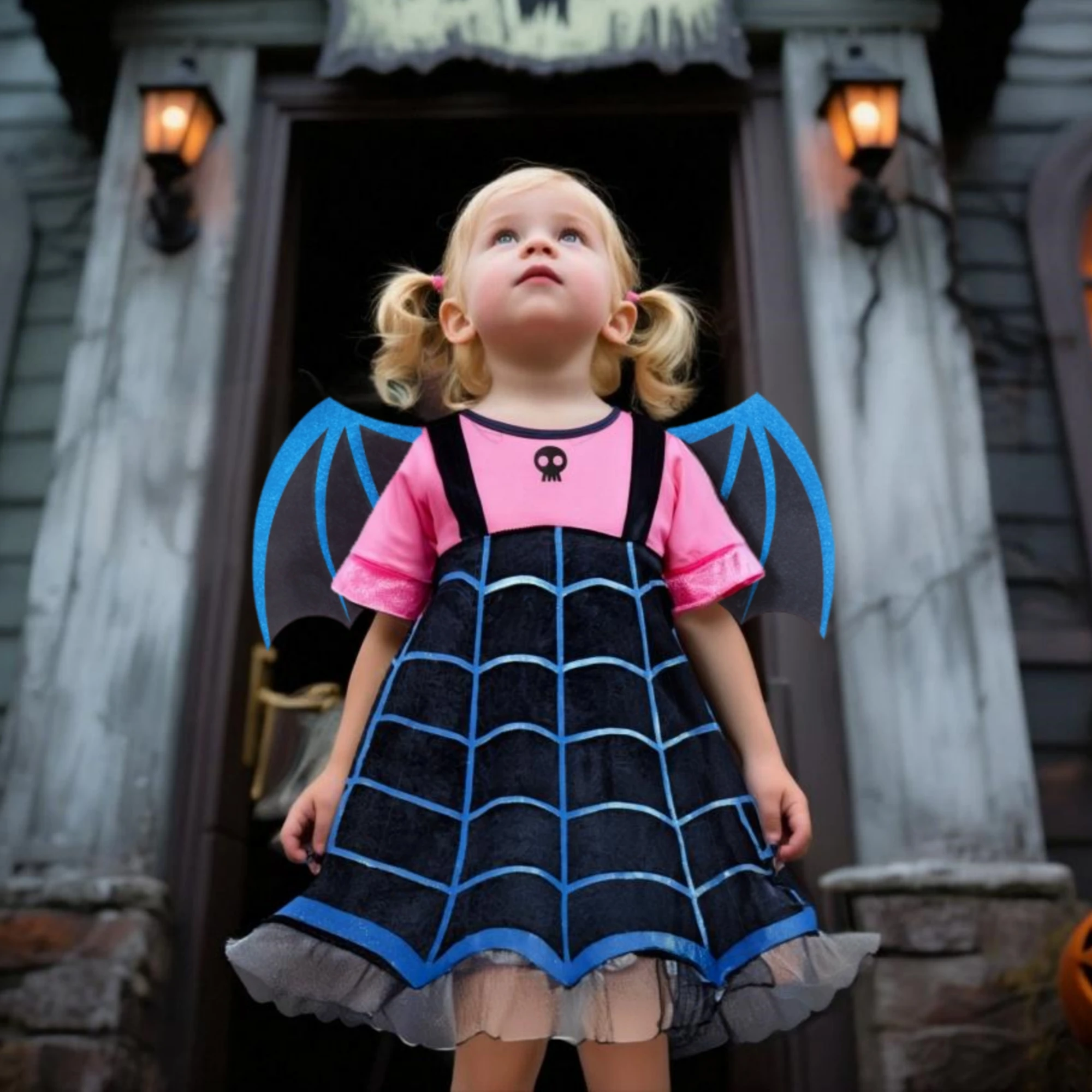 فستان Vampirina التأثيري للفتيات والأطفال ملابس الأميرة الساحرة فستان عيد الميلاد والهالوين زي حفلة كرنفال للأطفال