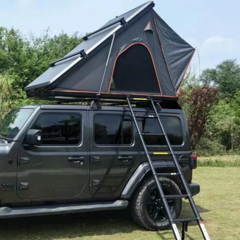 Outdoor Camping Waterproof Folding  Rooftop Tent Triangle Clamshell Roof Top Tent Hard Shell Aluminum