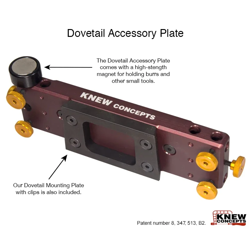 Knew Concepts Jeweler\'s workbench accessories jewellers bench pin anvil bench clamps dovetail mounting plate