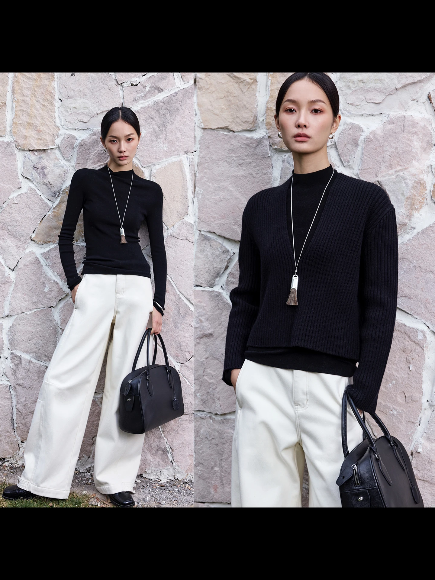 

Шерстяной свитер из 26-слойной утолщенной австралийской шерсти, базовый слой, простой крой, стандартная посадка, эксклюзивно онлайн для W...