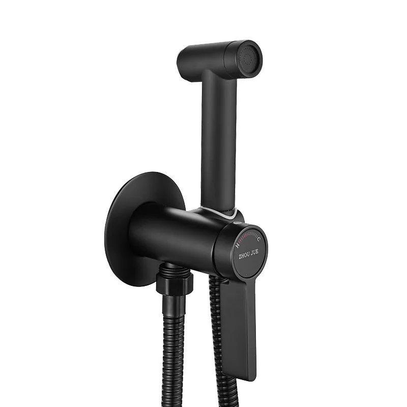 

Modern Single-Hole Bidet Sprayer Set Hot Cold Water Bidet Wall Mount Handheld Toilet Douche Kit for Baby Diaper Care