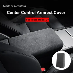 For 2024 Tesla New Model 3 Highland Center Control Armrest Cover Alcantara Suede Car Armrest Panel Cover Shell Car Accessories