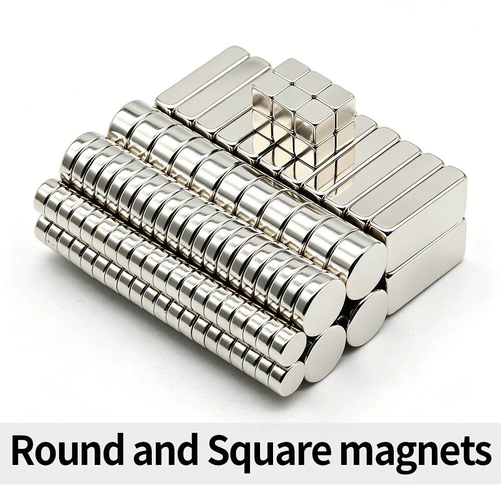 Superstarker Runder Neodym-Magnet N35 Block Leistungsstarker Magnetischer NdFeB Permanent-Kühlschrankmagnet DIY – Detail 1