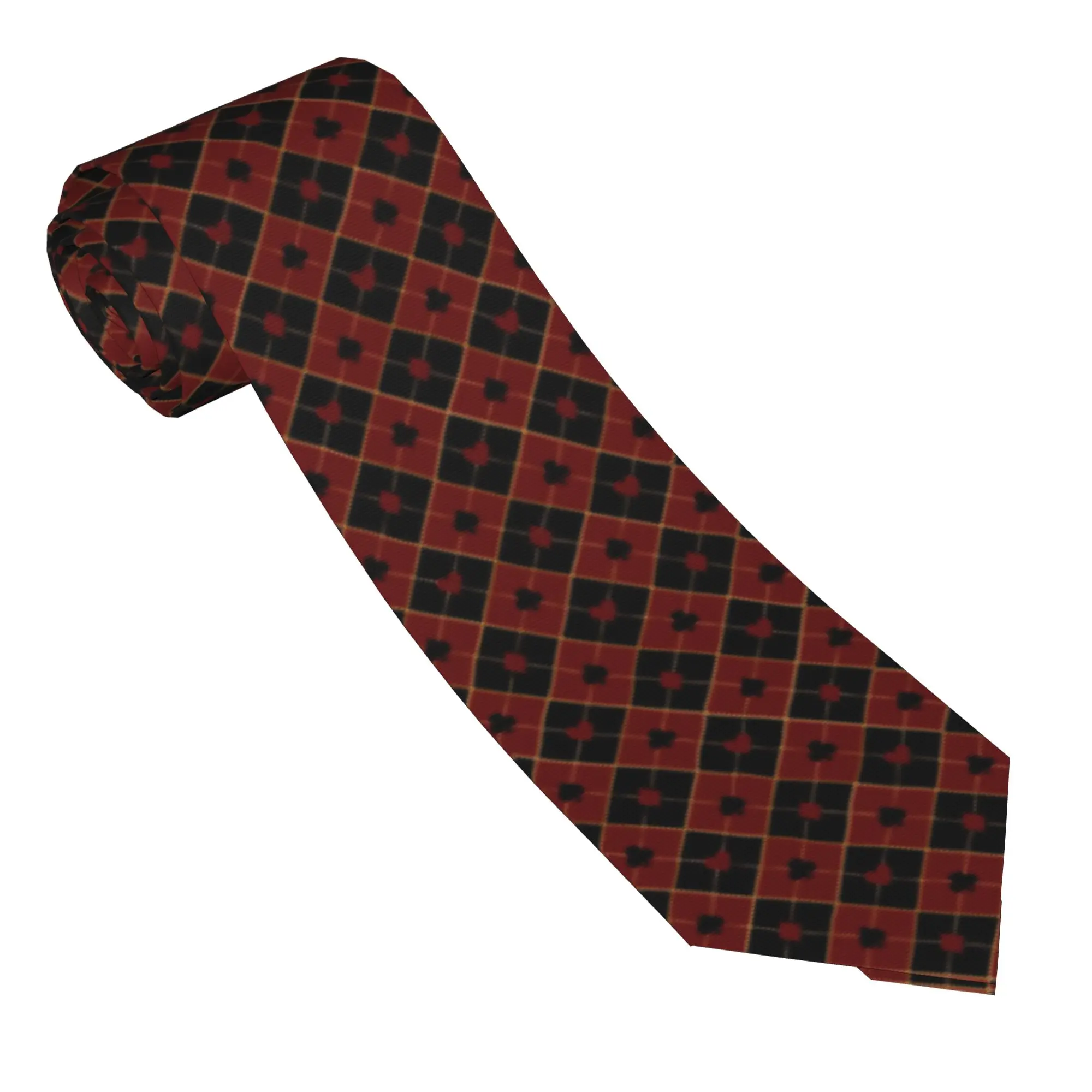 Red Queens Hearts Necktie Unisex 8 cm Halloween Square Neck Ties for Mens Casual Suits Accessories Gravatas Cosplay Props
