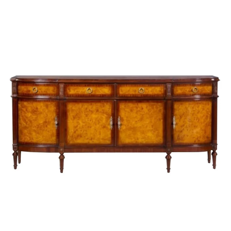 Side cabinet European neoclassical style mahogany living room locker, entrance cabinet storage cabinet