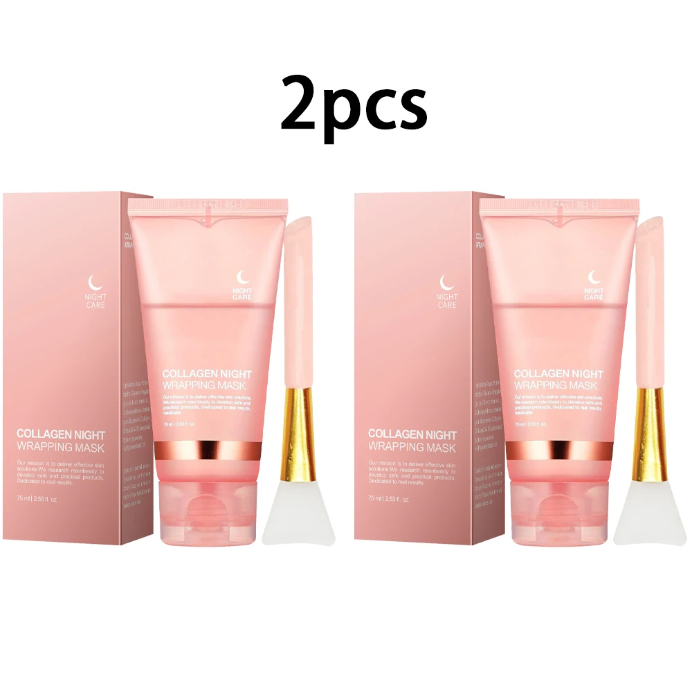 Collageen Peeling Nachtcrème Met Borstel Afscheurmasker Verminderen Fijne Lijntjes Diep Voeden Draai de huid Hydraterend Masker