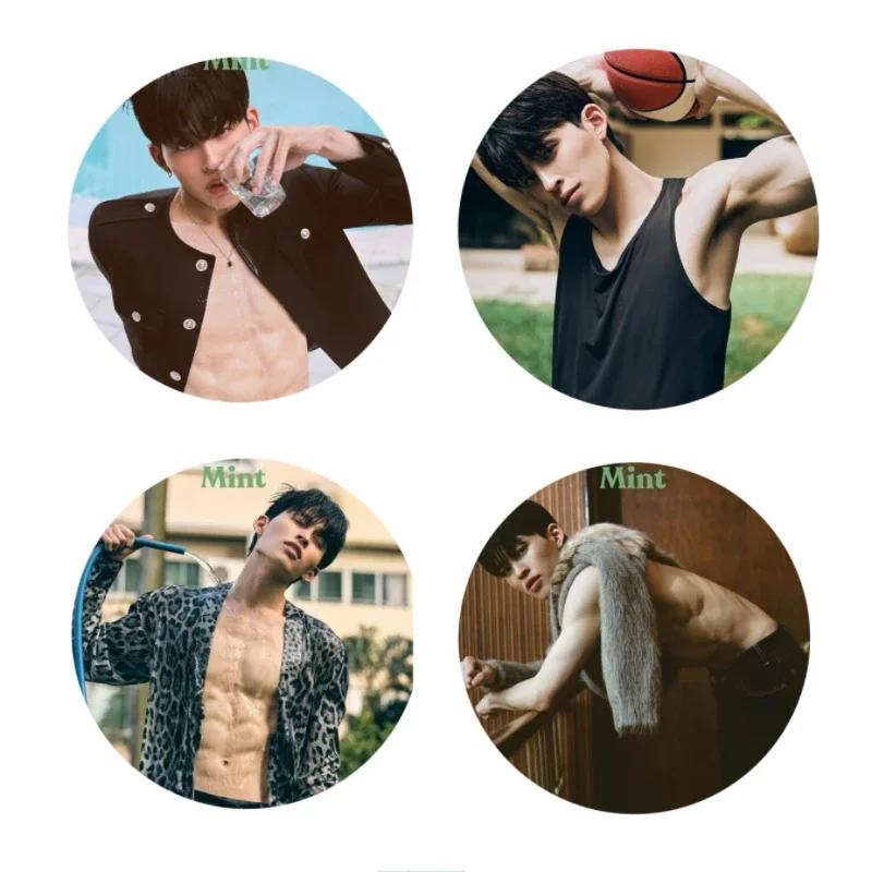 4PC/SET Pondphuwin Winnysatang Thai TV We Are Fish Upon The Sky Drama Stills Photo Laser Fine Flash Bang Brooch Bag Decor Pins