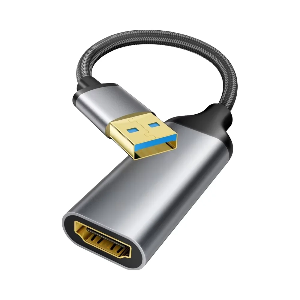 5 個の USB 3.0/2.0 オス - HDMI メスアダプター 1080P 60Hz マルチディスプレイケーブルコンバーター ジャケット TPE & PVC ウィンドウ XP/7/8/10/用