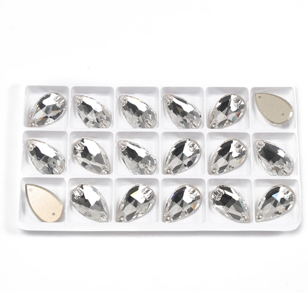 YANRUO 3230 Drop 7x12 11x18 17x28mm Crystal Sew On Rhinestones Crystal Stones And Crystals Top  Applique Rhinestone For Dress
