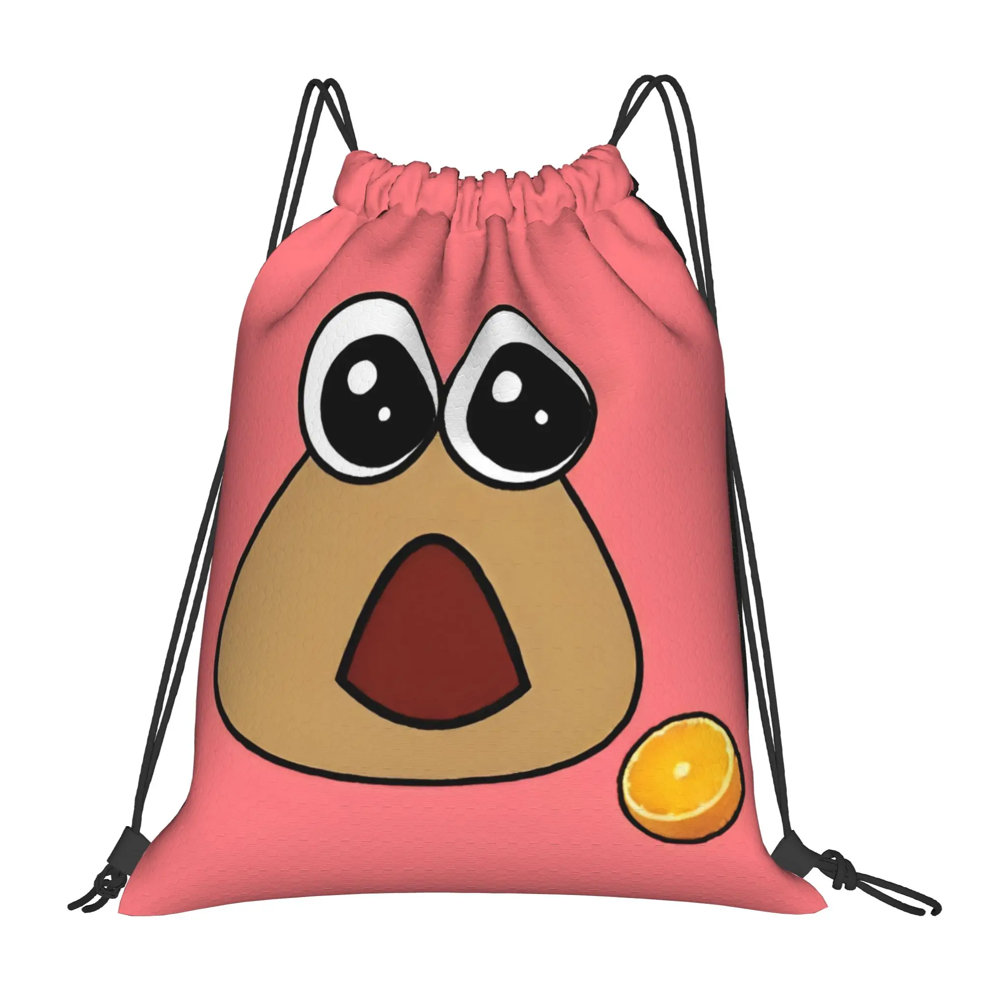 My Pet Alien Pou Drawstring Backpack Sports Gym Sackpack Water Resistant Game Cartoon String Bags Running 36cm (W) x 43cm (H)