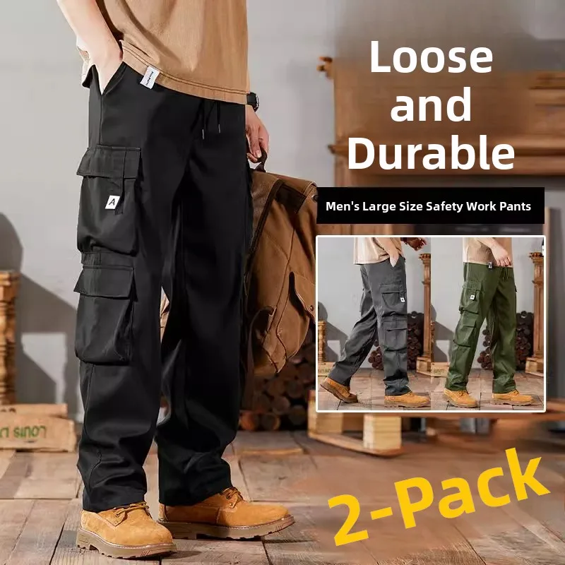Men's Workwear Pants Large Size 2024 New Style Casual Set Dirt Resistant Summer Wearable Trousers for Construction Site