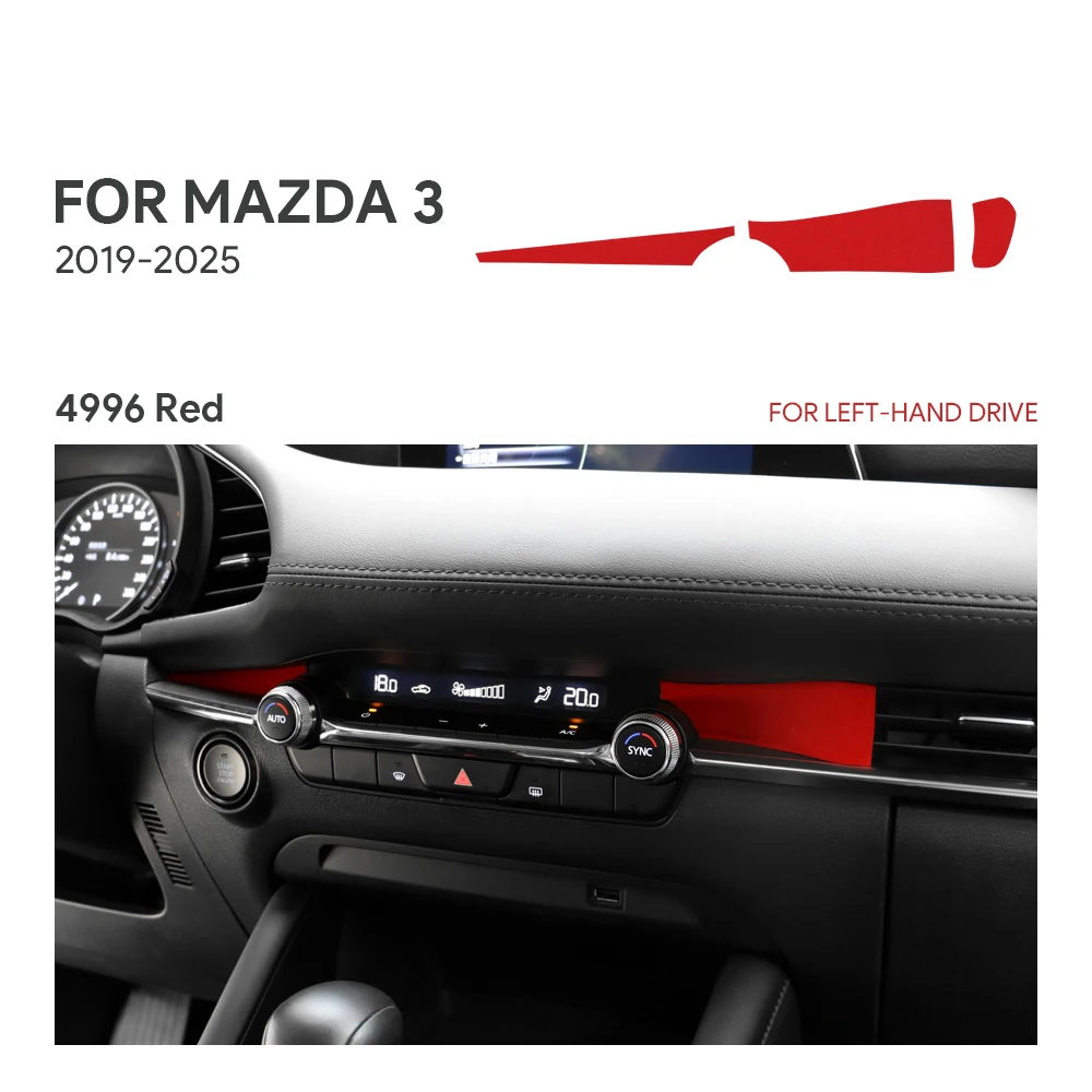 

Premium Suede Instrument Air Outlet Panel Sticker For Mazda 3 BP 2019 2020 2021 2022 2023 2024 2025 Mazda3 Axela LHD RHD