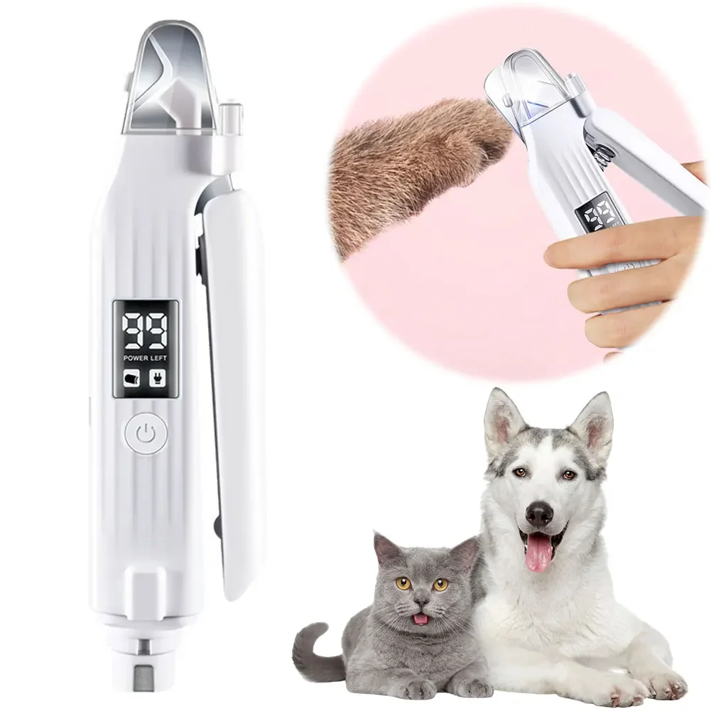 

Pet Toenail Clippers 2 in 1 Electric Dog Nail Grinder and Clipper Rechargeable with LED Lights for Small Medium Large Dogs/Cats