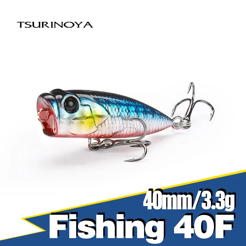TSURINOYA 40mm 3.3g chien marche Action leurre de pêche haut de gamme jeu Popper CATCHER 40F bar Rockfish Ajing grande souris Topwater appât dur