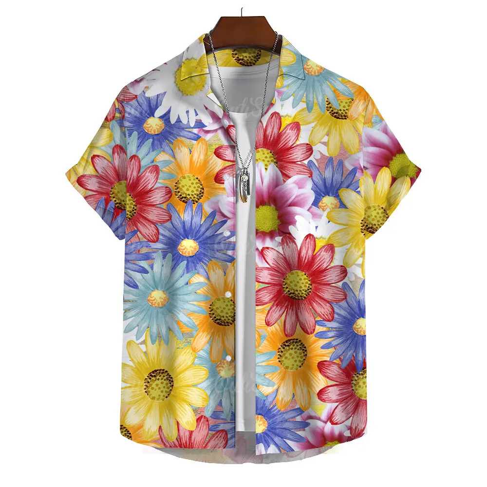 

2025 Hawaiian men's summer designer shirt 3d holiday flower print Hawaiian shirt casual short sleeve floral fashion retro