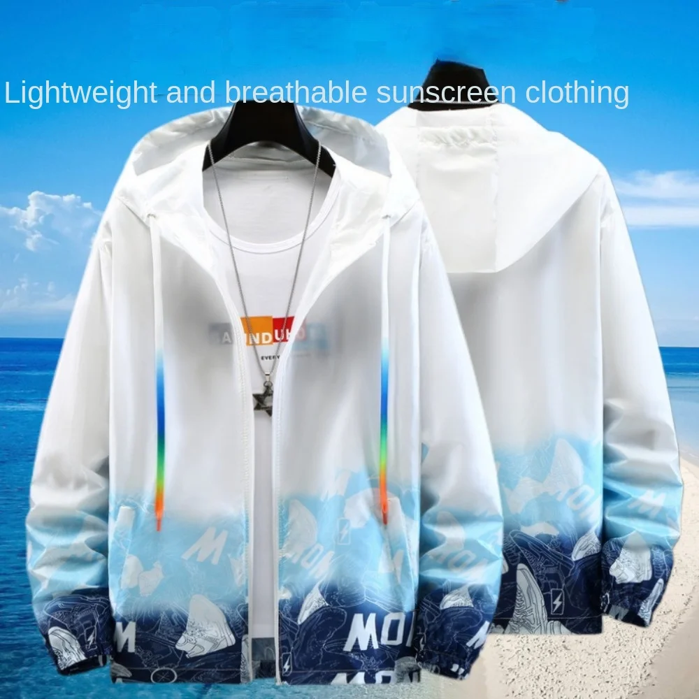 DAILOU Summer Sun Protection Clothes Men's Sun Protection Outdoor Quick Drying Skin Friendly Fishing Clothes