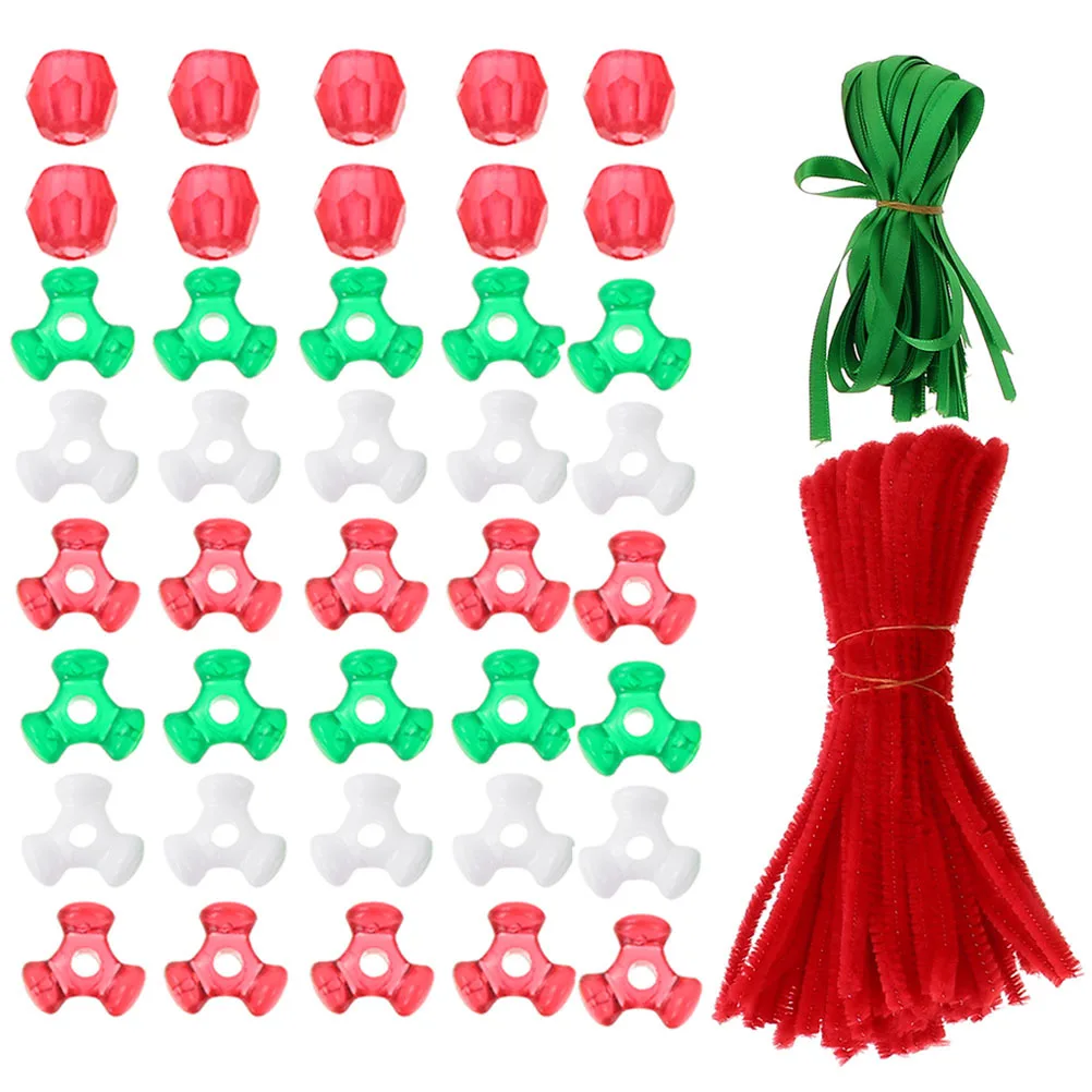 1 セット 1 セットクリスマスビーズオーナメントキット Diy クラフトアクセサリークリスマス装飾材料ホリデーデコレーションパーティー用品