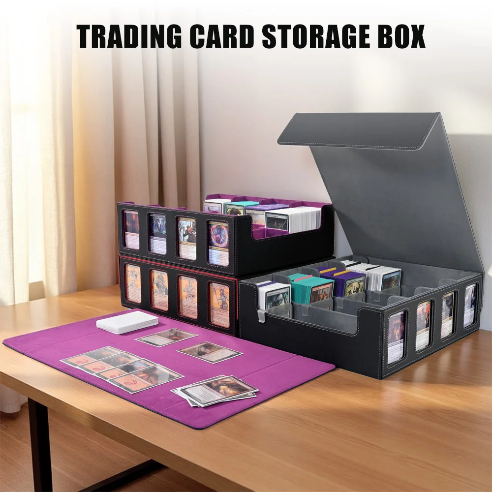 Opbergdoos voor ruilkaarten met commandantdisplay, 2400+ deckbox voor MTG met verwijderbare hoes, geschikt voor Magic TCG PTCG-sportkaarten