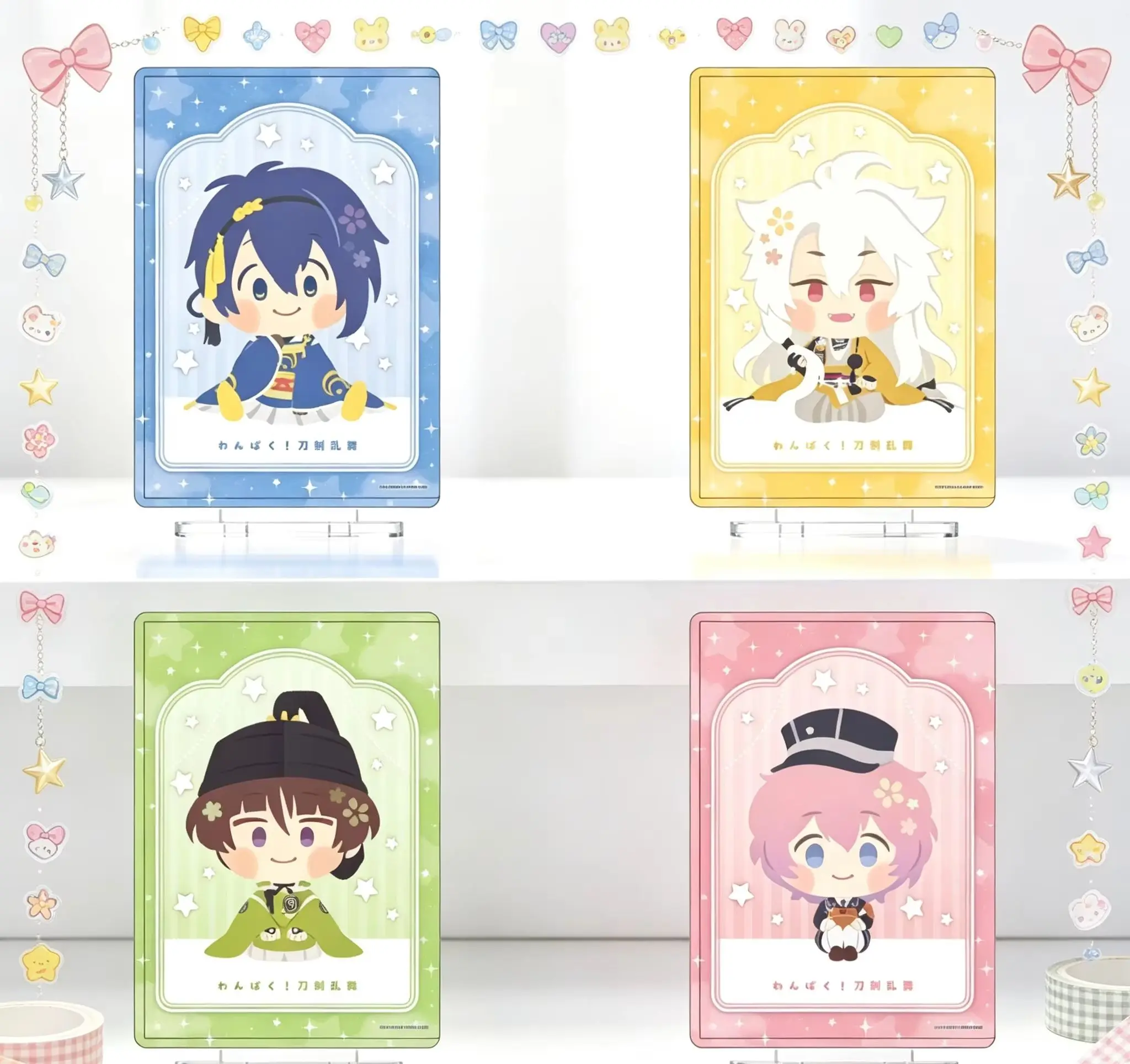 15cm Anime Touken Ranbu Acrylic Stand Model Bookshelf Decoration Products High Definition Images Bookshelf Decoration Keychain