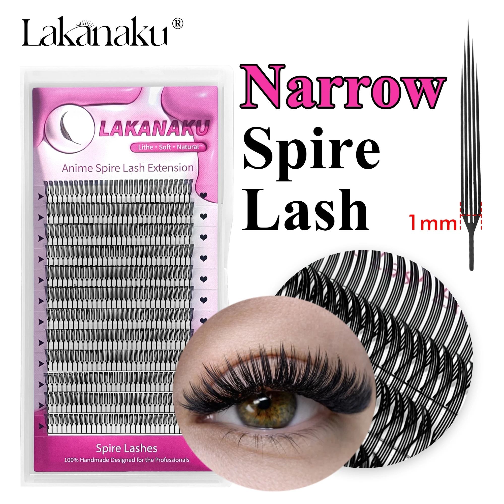 Narrow Spire Lashes Premade Spikes Lashes Technological Fibers Anime Manga Eyelashes Lasery Troqueladas Pestañas