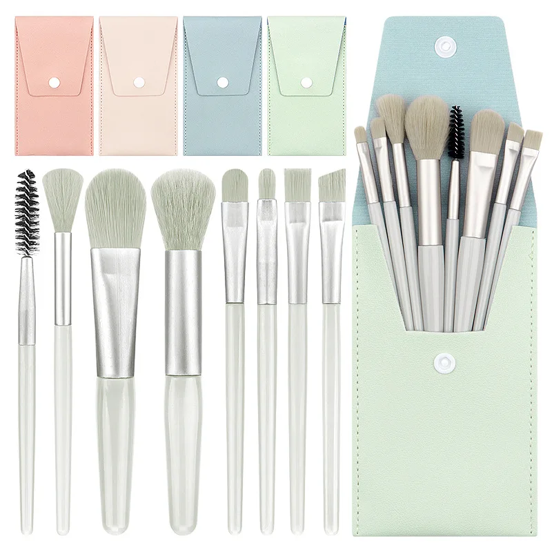 Tragbare Mini achtteilige Make-up Pinsel Set Frauen Macaron Beauty Tools weiche Borste Lidschatten Pinsel kompakte Reise größe