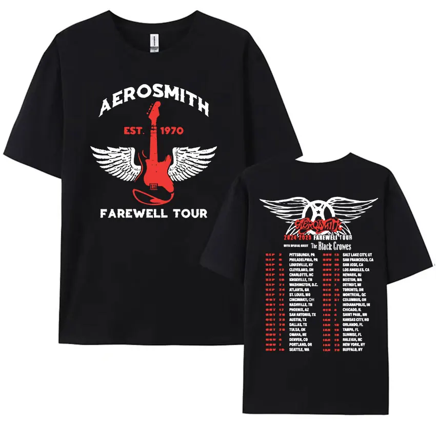 Rock Band Aerosmith 2024-2025 Peace Out Farewell Tour T Shirts Men's Women Harajuku Hip Hop Vintage Oversized T-shirt Streetwear