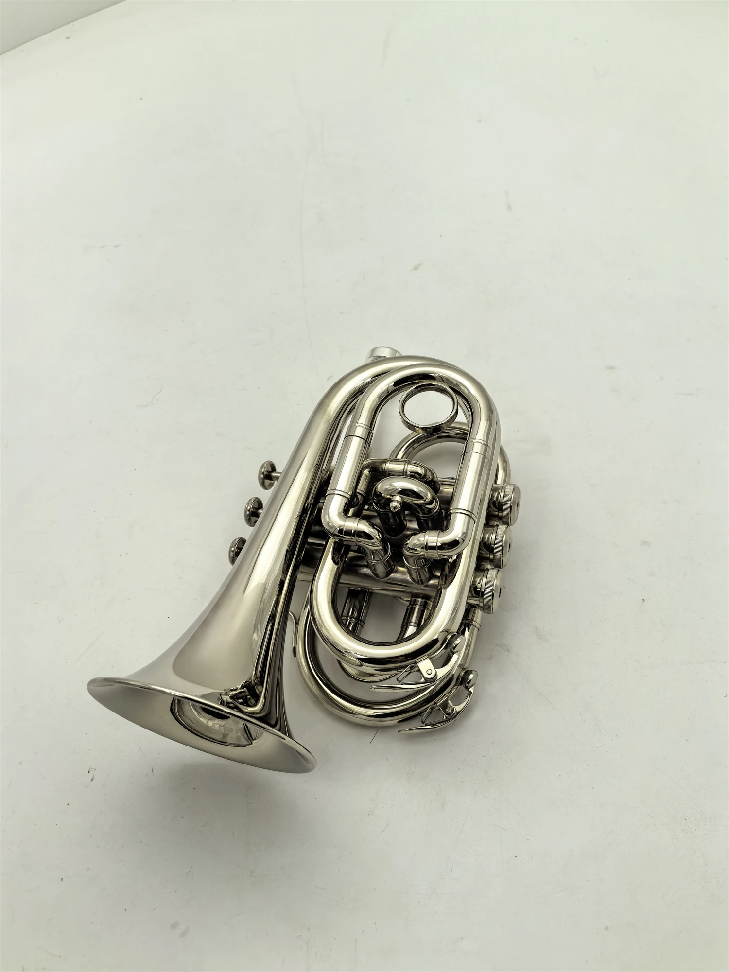 New Arrival Pocket Trumpet Bb Tune Nickel Plated Professional Brass Instruments With Case