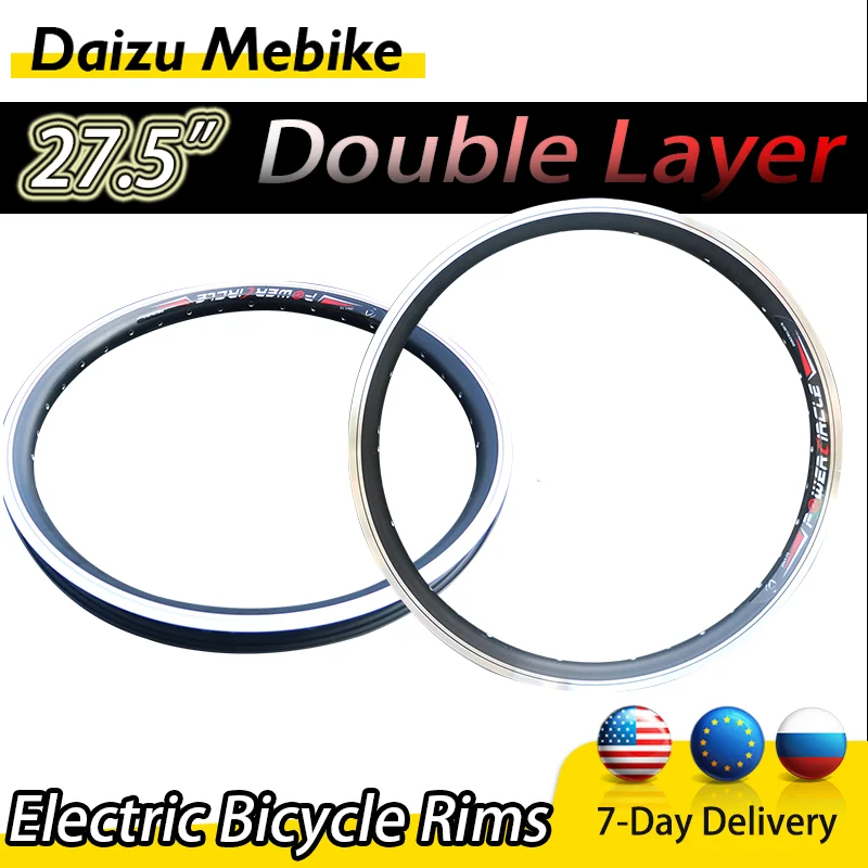 No Return No Refund 2pcs Bike Rim 27.5 Inch Wheels 36 Hole Double Layer Bicycle Rim Aluminum Alloy Wheel E-Bike  2.5cm