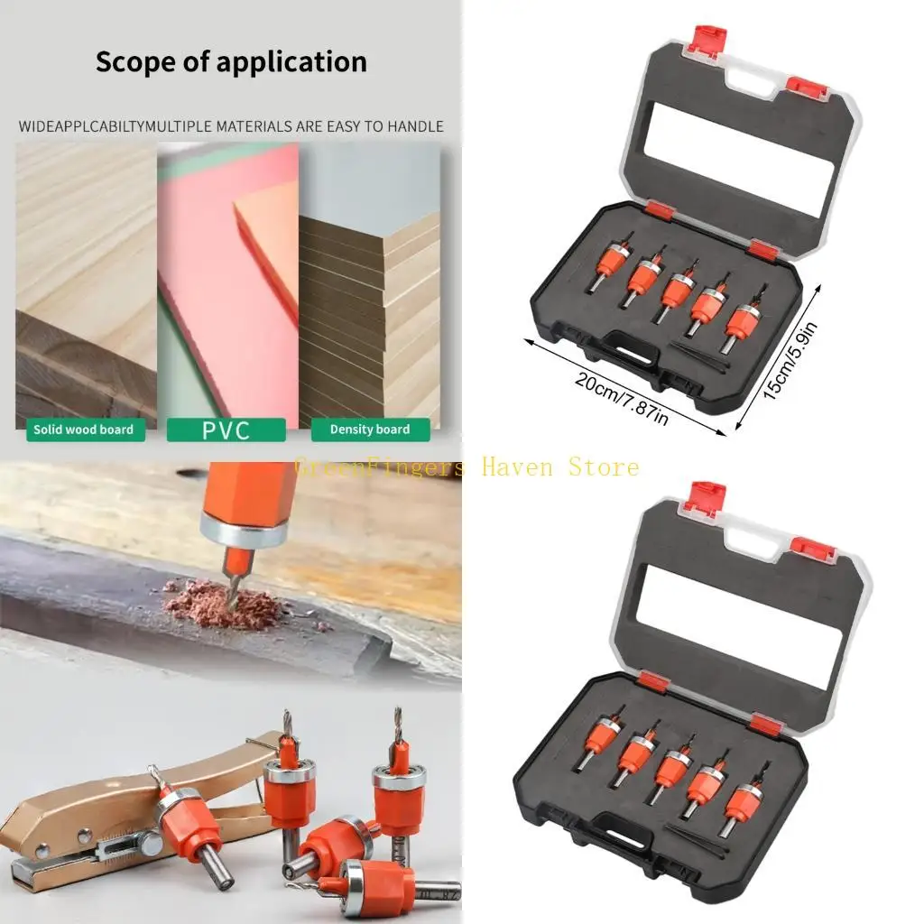 

F68D Drill Bit Set With Depth Gauge 2.8/3/3.2/3.5/4mm For Cabinetry DIY Projects