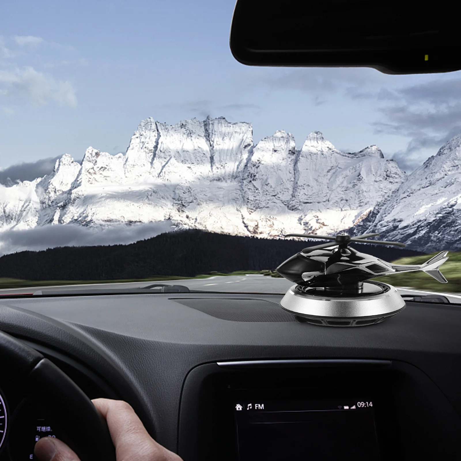 

Car Perfume Ornament Solar Helicopter Air Freshener Silver Color No Fragrance Included Car Accessories Aromatherapy Diffuser