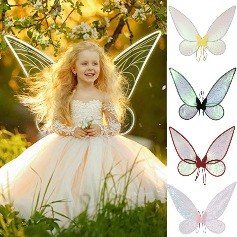 Butterfly Wings Children Festival Party Performance Prop Girl Clothes Set Elf Princess Cosplay Prop Kids Performance Clothes