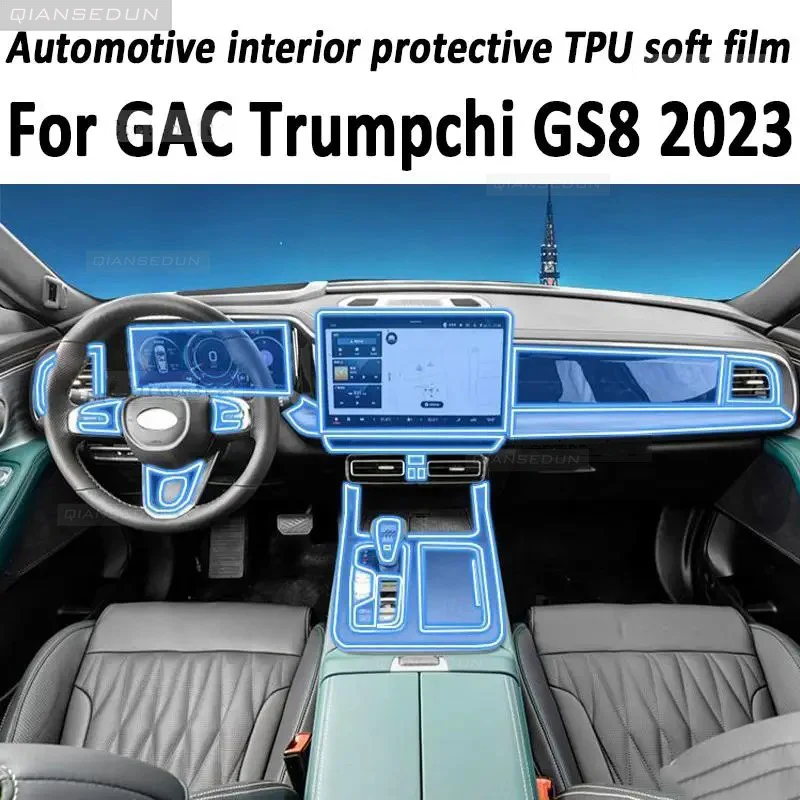 For GAC Trumpchi GS8 2023 Gearbox Panel Navigation Automotive Interior Screen Protective Film TPU Anti-Scratch Sticker Protect