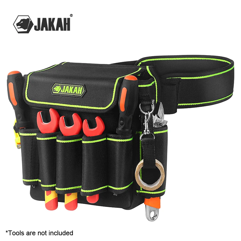 Jakah-kit de herramientas para electricista, lienzo grueso, Kit de reparación de aire acondicionado multifuncional, bolsa de cintura para herramientas HL110