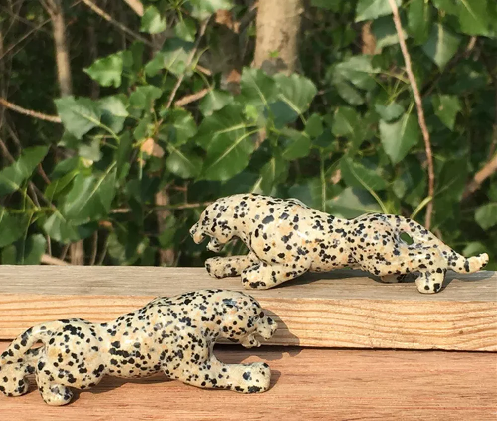 

3-inch carved quartz crystal leopard head bone Natural leopard head bone