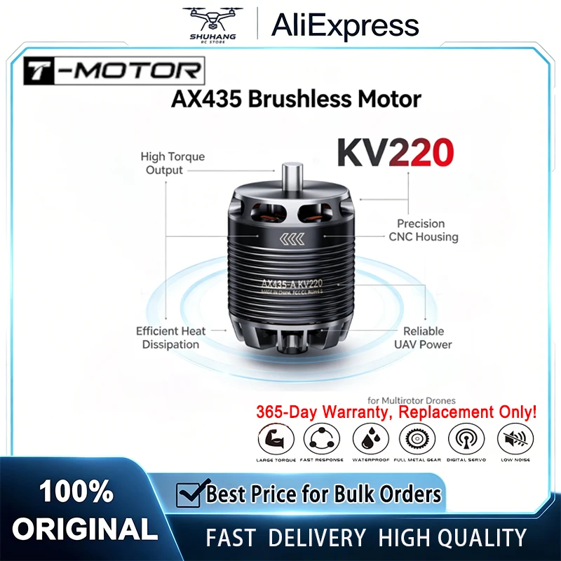 T-MOTOR AX435-A Quick Install High Power Outrunner BLDC Motor 12S Stable Operation for Industrial Fixed Wing Cruise VTOL UAV