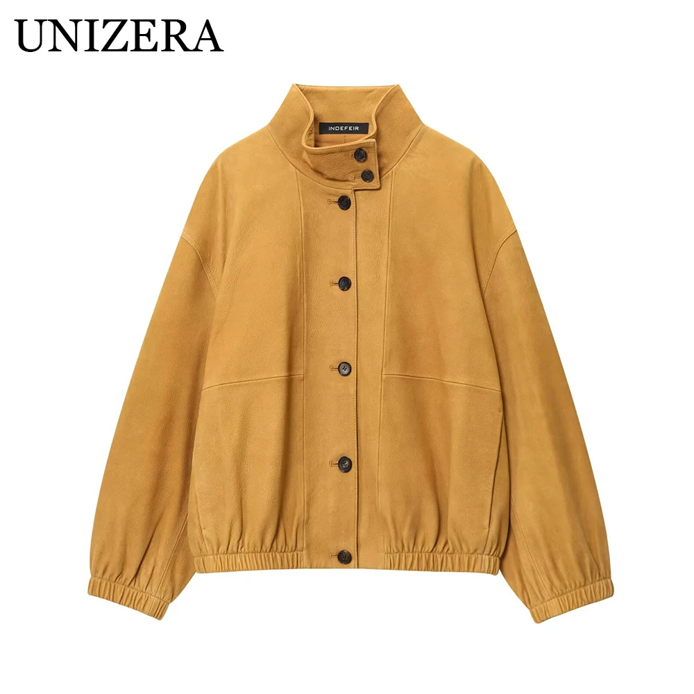 

European and American style autumn new product women's clothing design sense versatile leather pilot jacket jacket