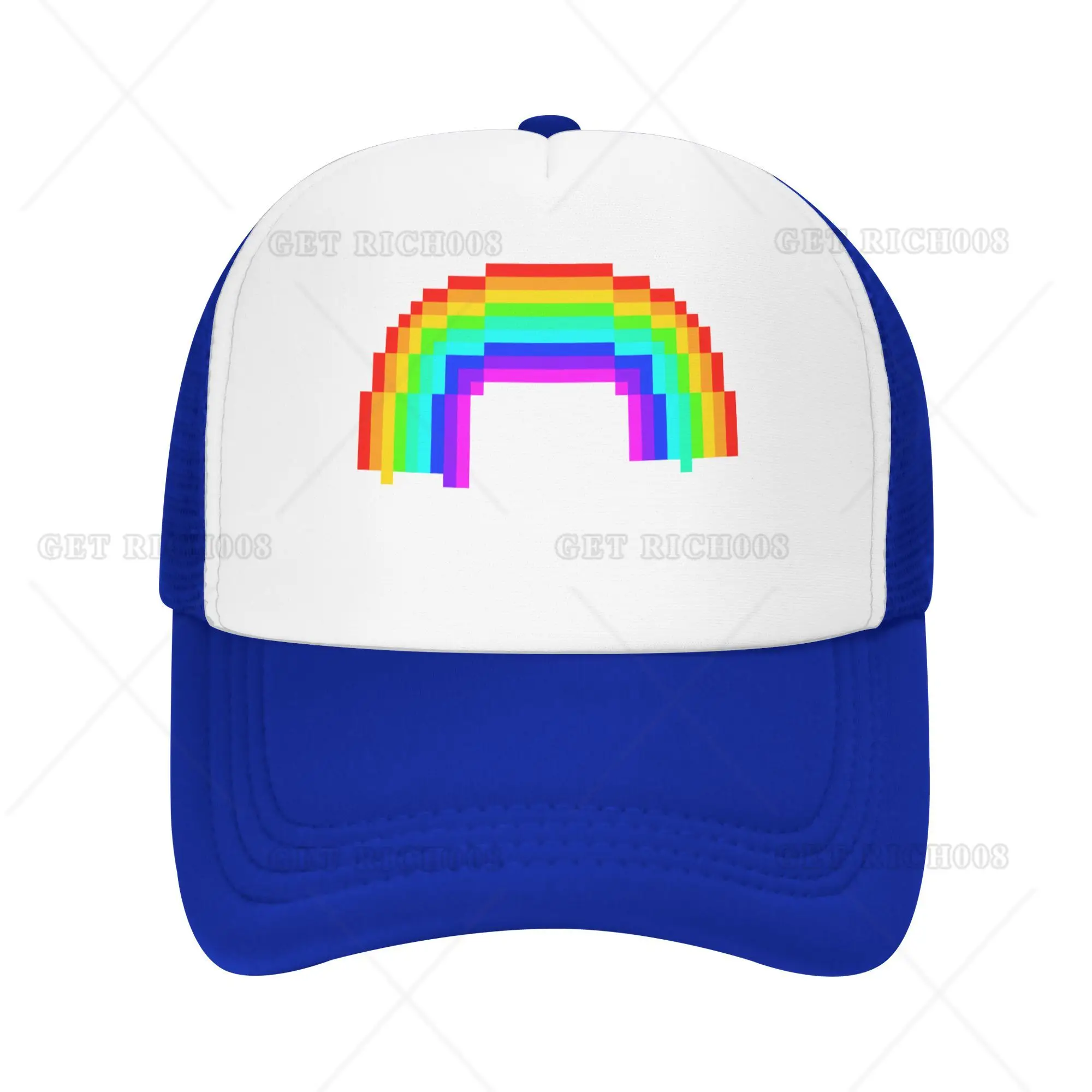 

Pixel Rainbow Lbgt Trucker Baseball Hat Cool Sun Protection Cap Breathable One Size Perfect for Park Pool Gym