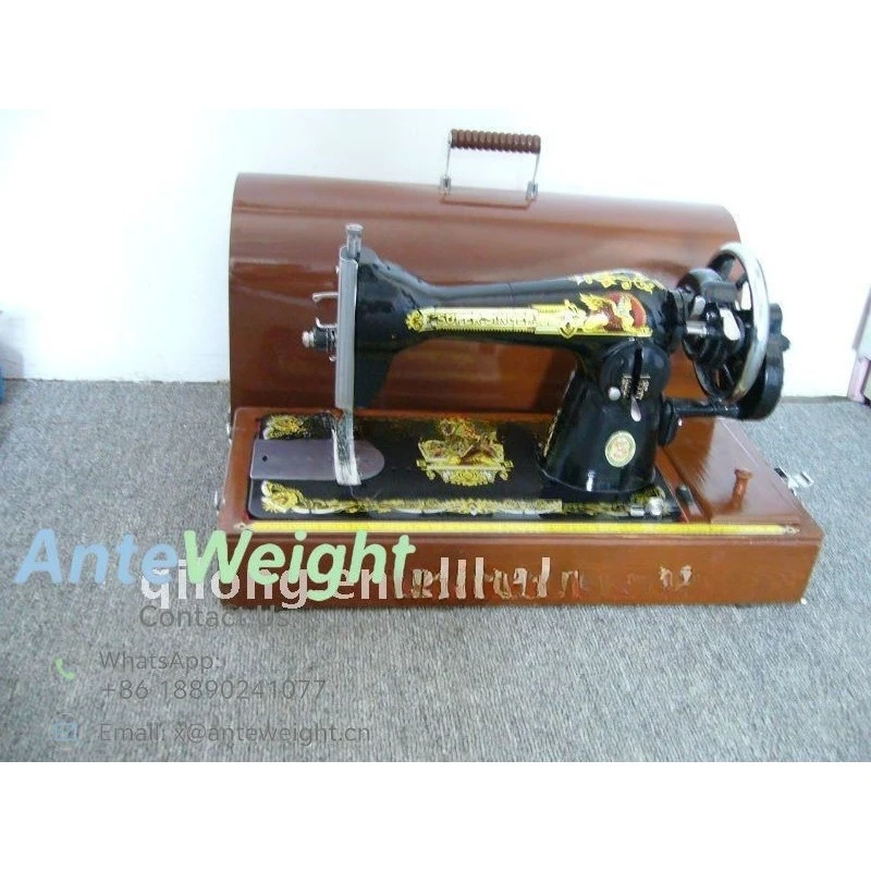 JA2-1 Household Sewing Machine Hot Sell Ghana Market New Condition Manual Feed Flat-Bed Chain Wooden Case Set