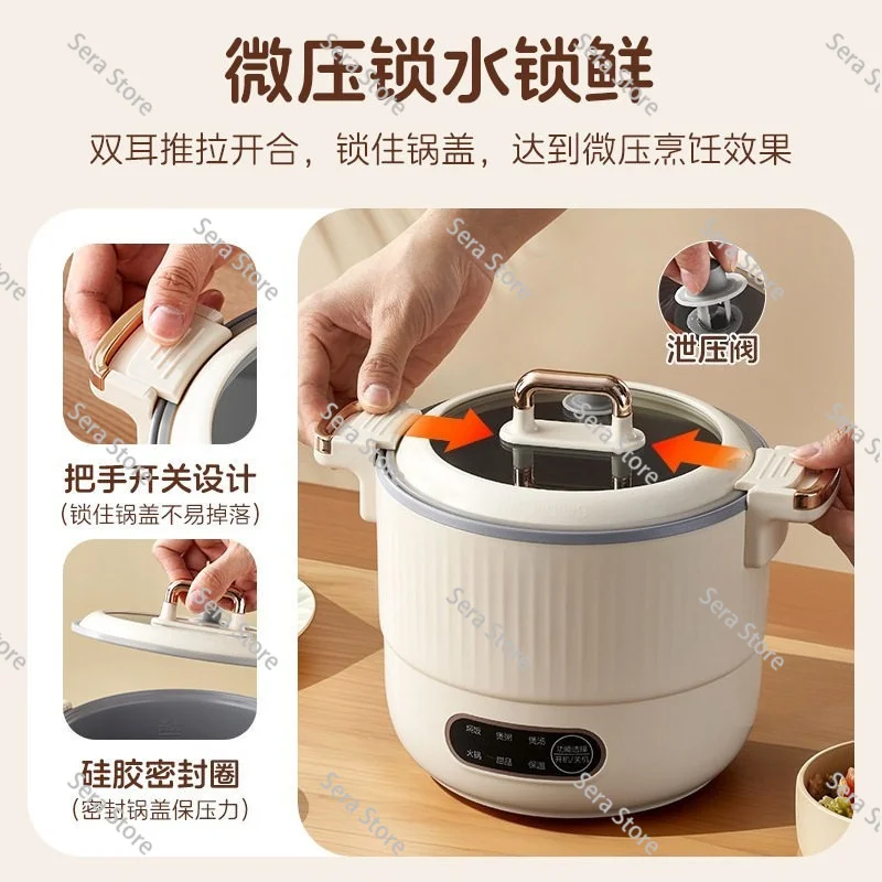 1.2L Micro Pressure Multicooker Non-stick Rice cooker Tonic Soup Stew pot Mini Electric Pressure Cooker Hotpot Ramen Fast Boiler
